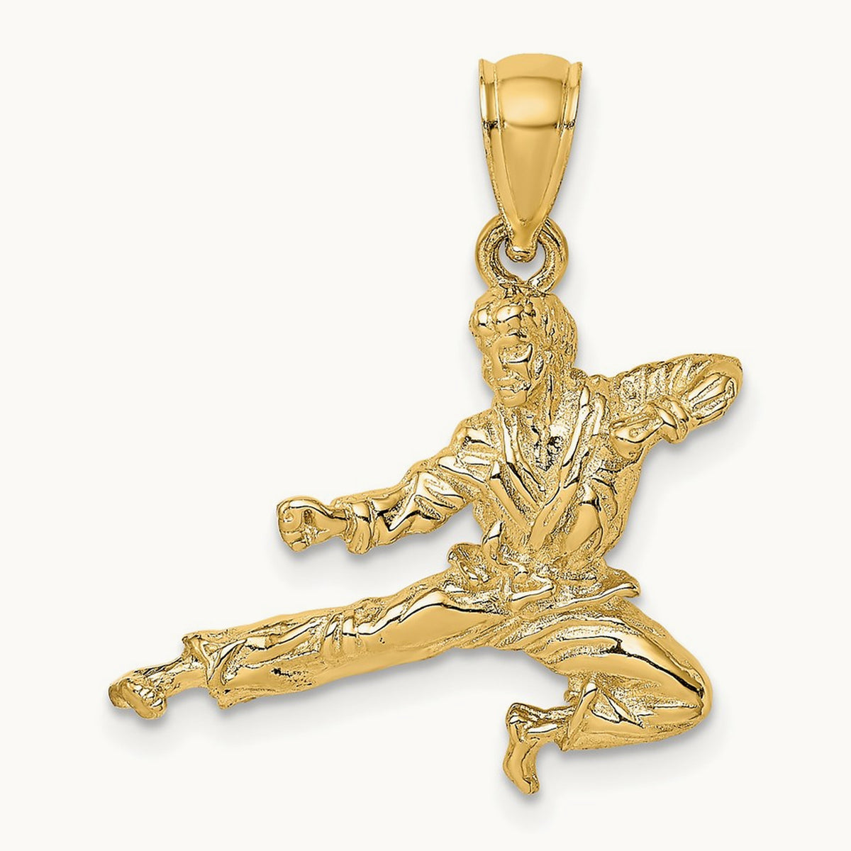3-D Karate Man Pendant, 14K