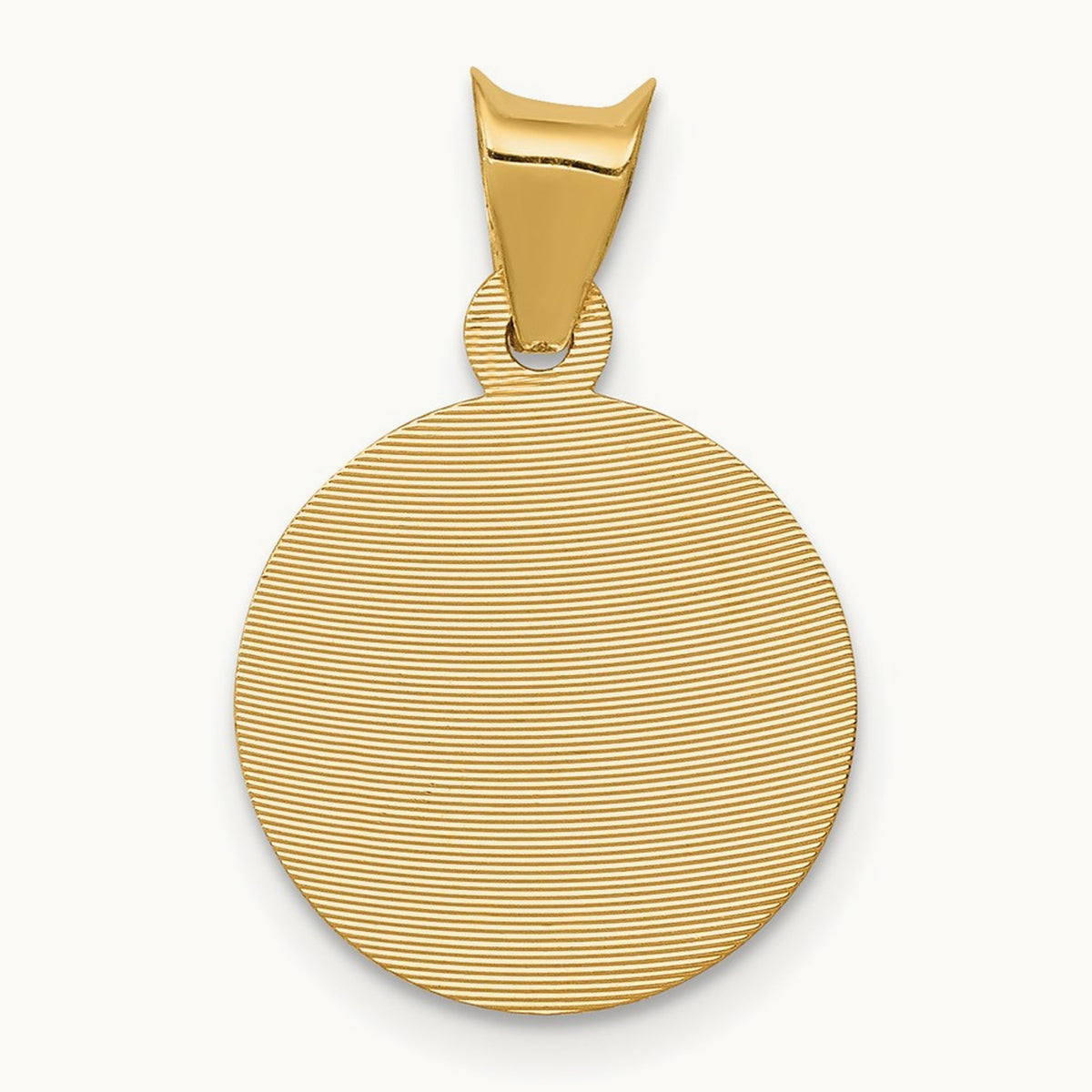 Polished and Diamond-cut Baptism Circle Pendant — 19mm