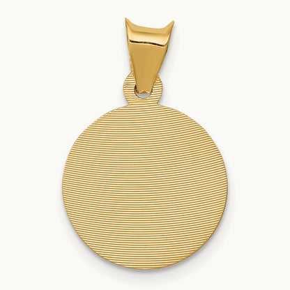 Polished and Diamond-cut Baptism Circle Pendant — 19mm