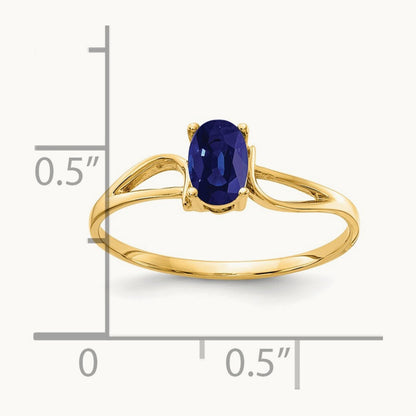 6x4mm Oval Sapphire ring, 14K