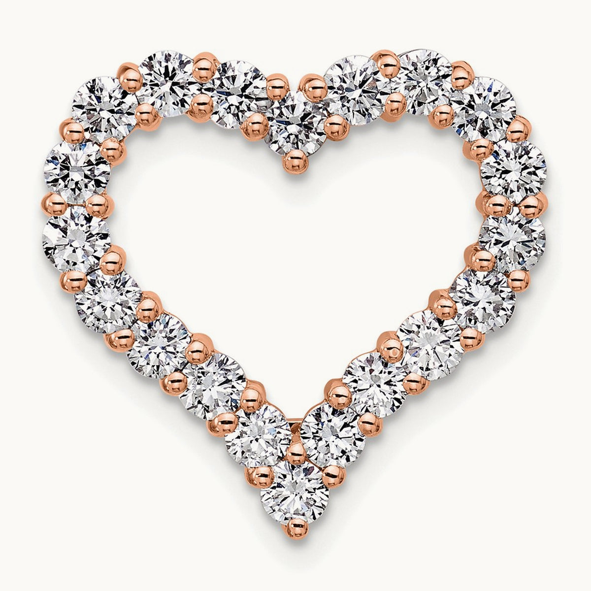Heart Chain Slide, 1.50 ct tw Lab-Grown Diamond — VS/SI (Great), 14K Rose Gold