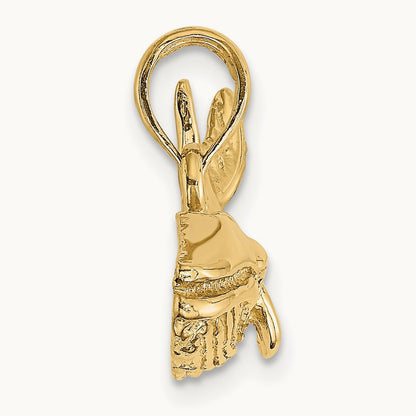 2-D Humpback Whale Charm, 14K