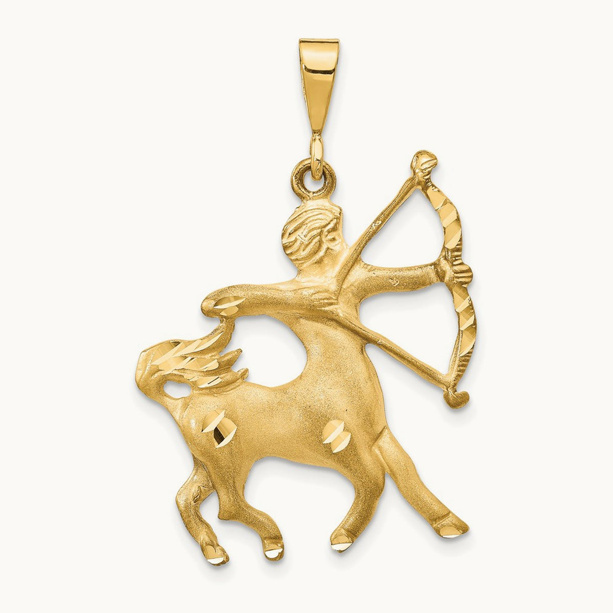 Satin Diamond-cut Sagittarius Zodiac Charm — photo set