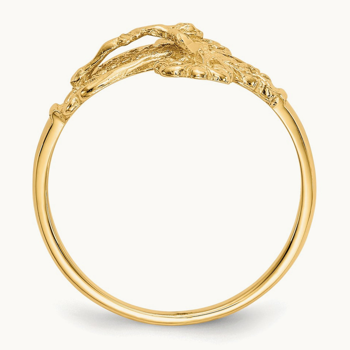 Diamond Cut Crucifix Ring, 14K