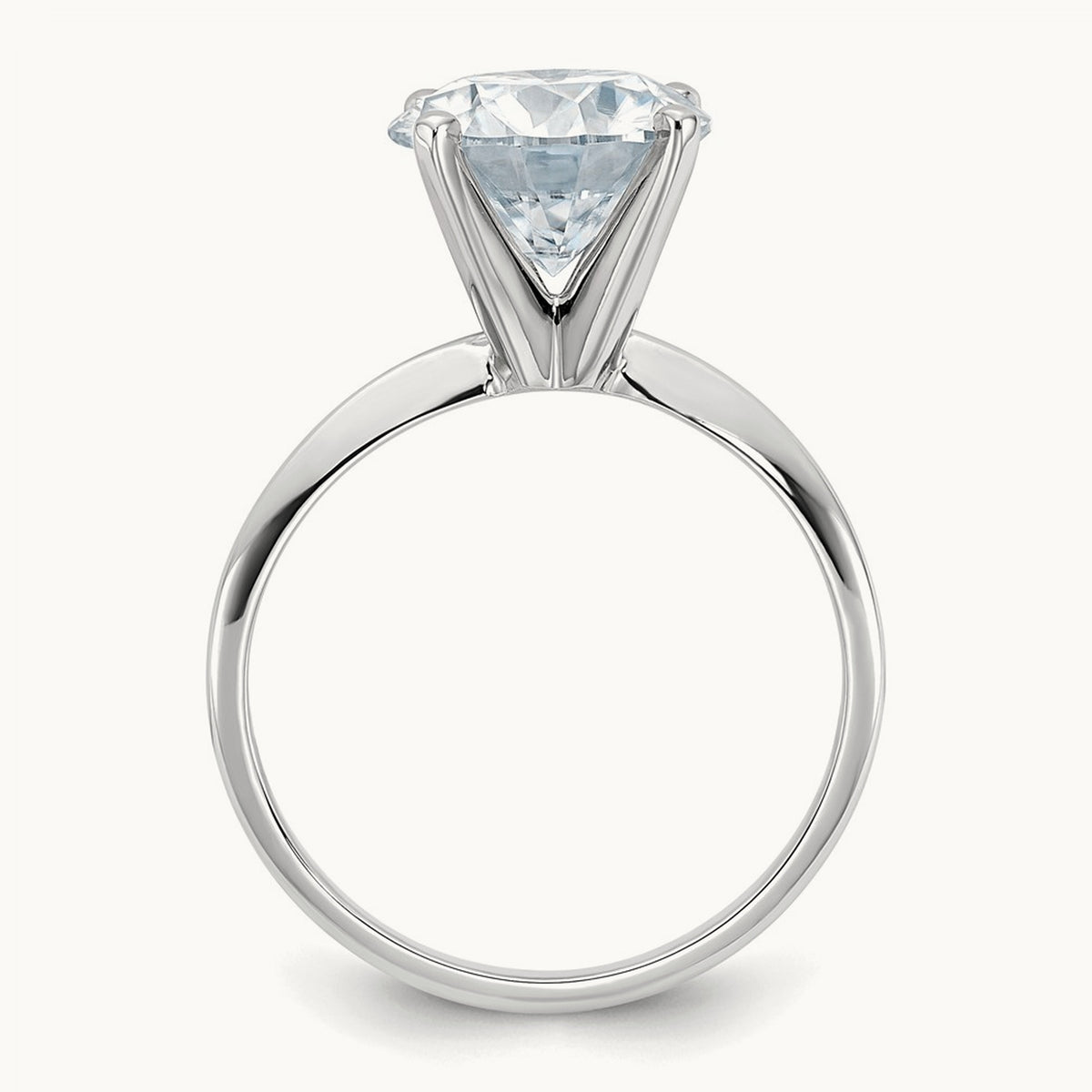 Round Solitaire Engagement Ring, 3.00 ct tw Lab-Grown Diamond — 14K White Gold