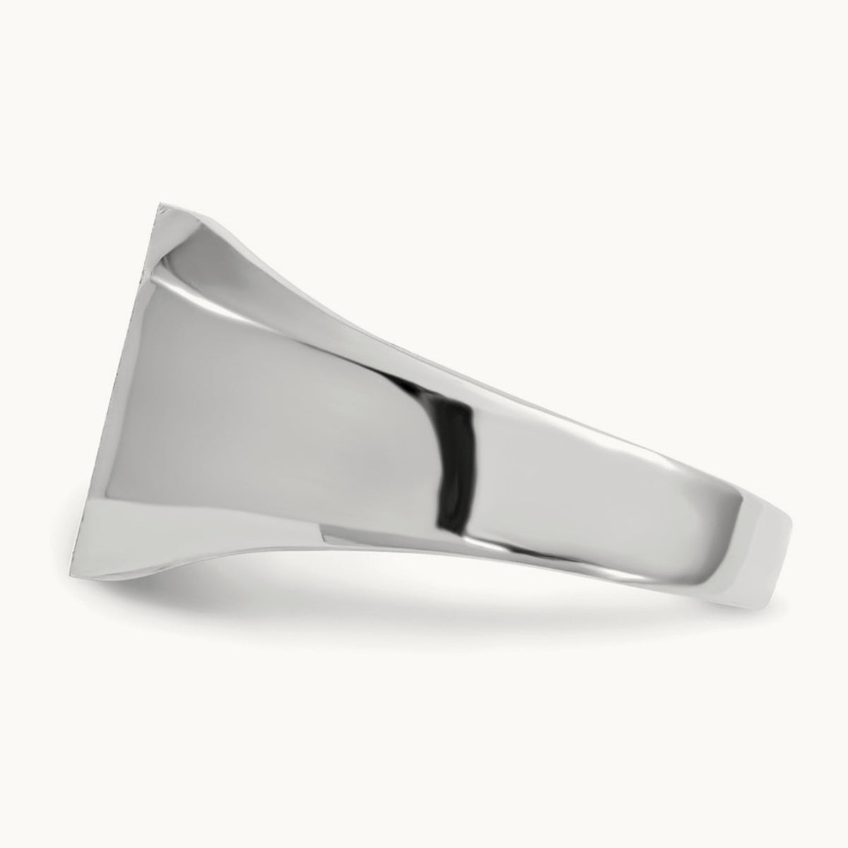 12.5x11. Open Back Signet Ring, 5mm, 14K White Gold