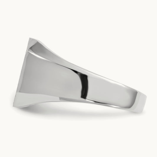 12.5x11. Open Back Signet Ring, 5mm, 14K White Gold
