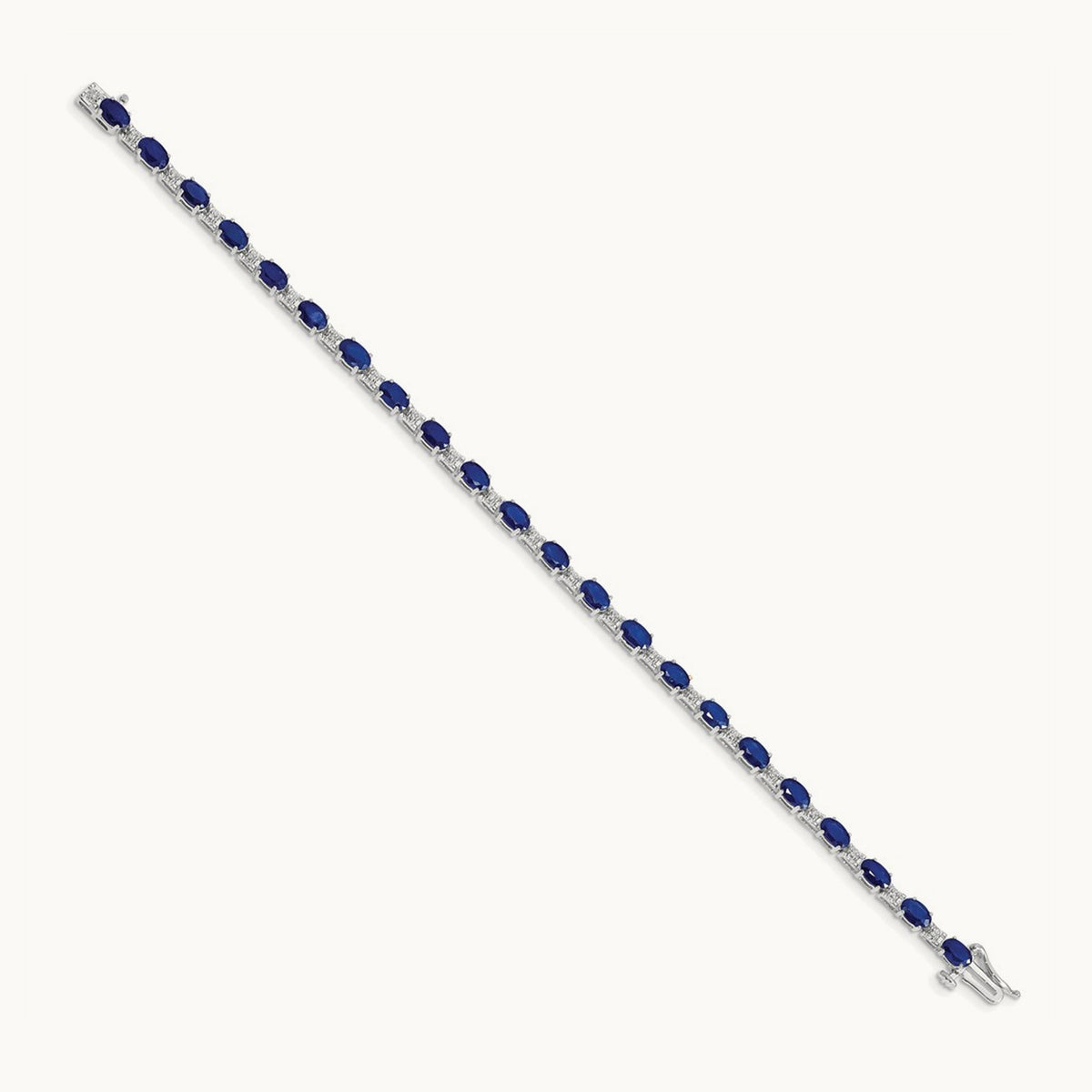 Diamond and Sapphire Bracelet, 14K White Gold