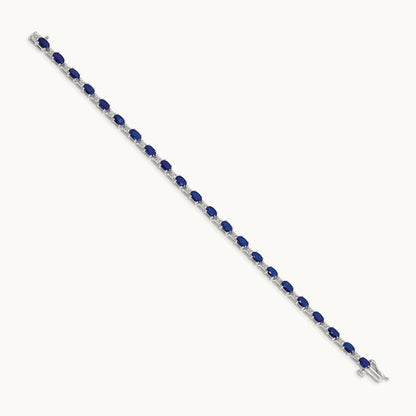 Diamond and Sapphire Bracelet, 14K White Gold