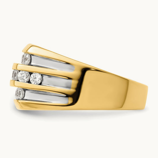 Rhodium-plated Men's Ring, 1.25 ct tw Lab-Grown Diamond