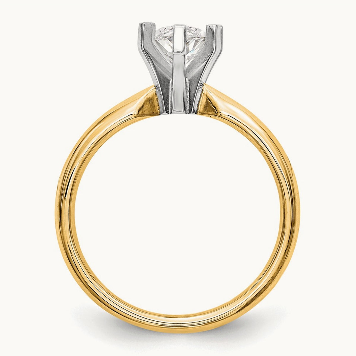 5/8ct. Tulip-Head Comfort-Fit Marquise Solitaire Mounting, 14K Two-tone