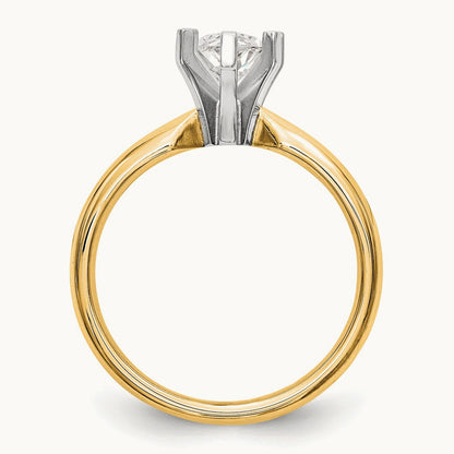 5/8ct. Tulip-Head Comfort-Fit Marquise Solitaire Mounting, 14K Two-tone