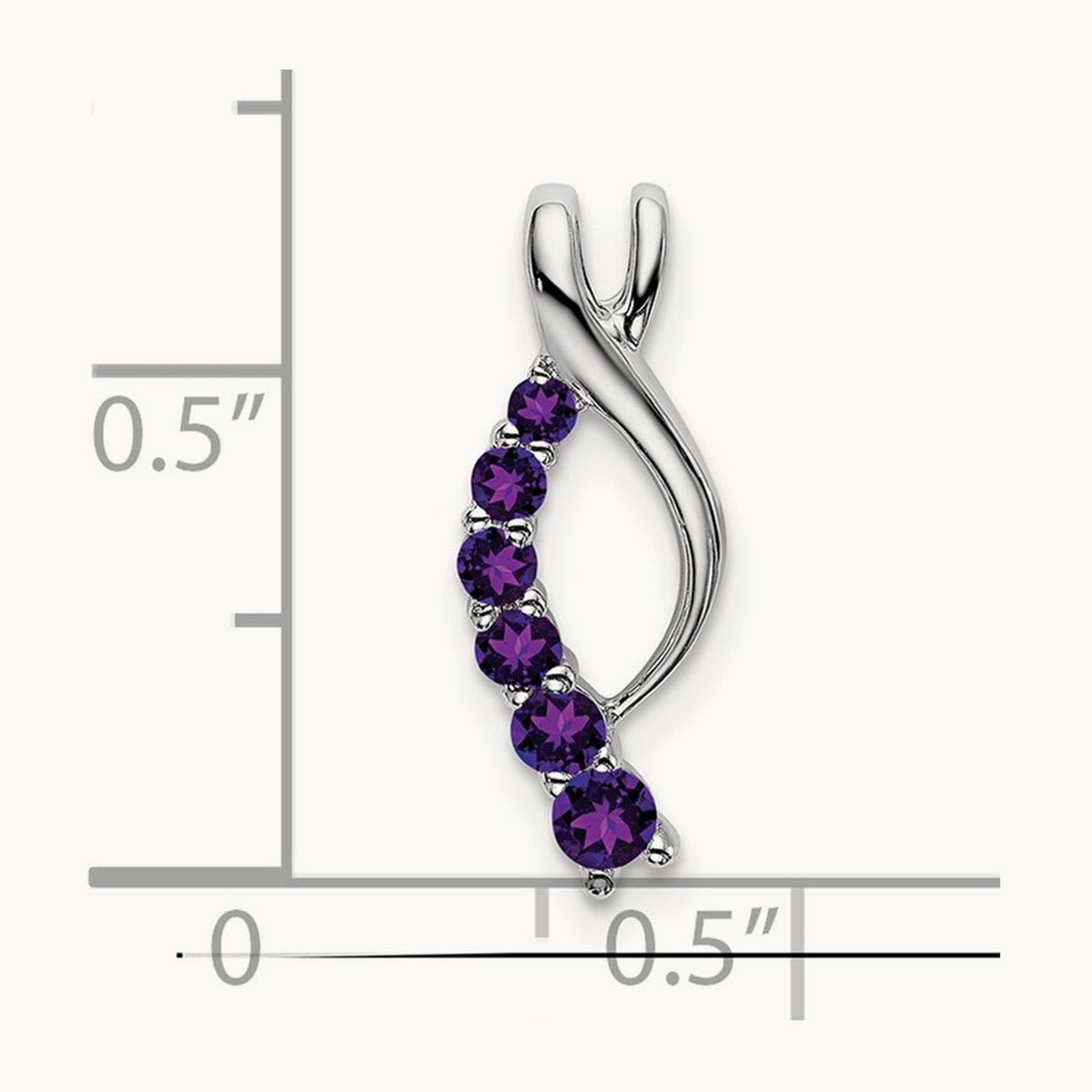 Amethyst Journey Chain Slide, 14K White Gold