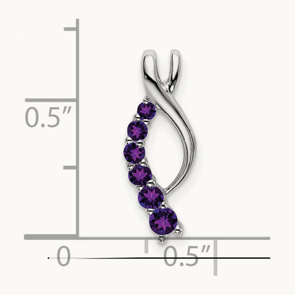 Amethyst Journey Chain Slide, 14K White Gold