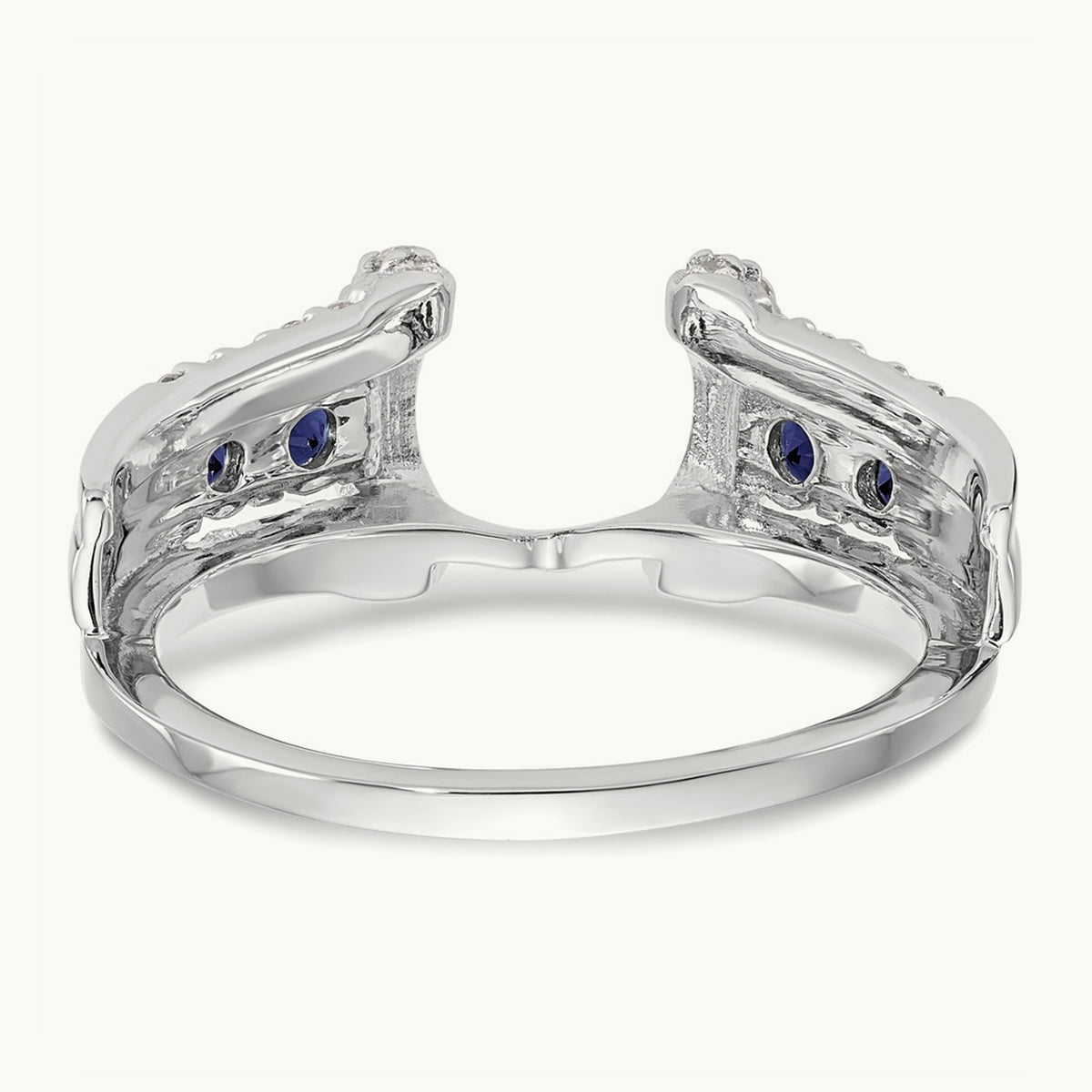 Diamond w/Sapphire Wrap, 14K White Gold