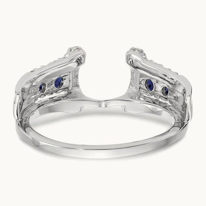 Diamond w/Sapphire Wrap, 14K White Gold
