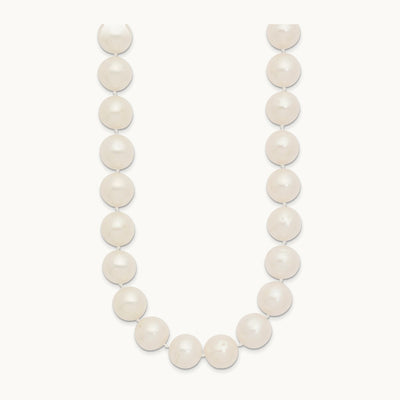 11- White Near Round Freshwater Cultured Pearl Necklace, 14K