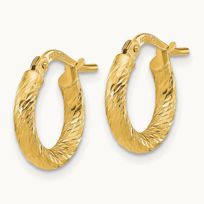 Polished and Diamond-cut Hoop Earrings — photo set