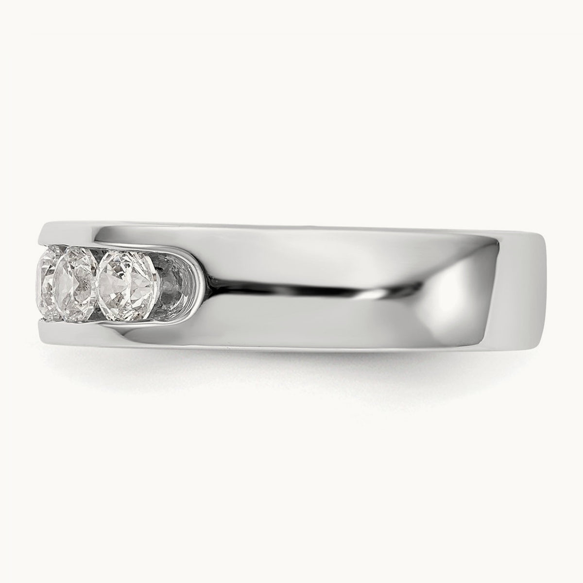 5-Stone Diamond Channel Band, 14K White Gold