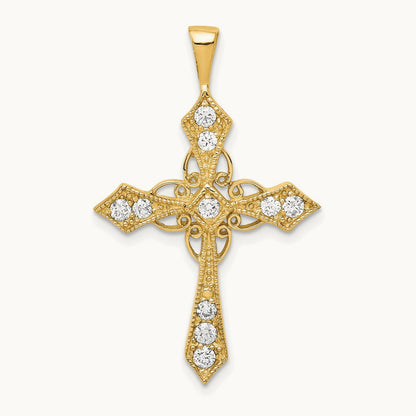 A Diamond Passion Cross Pendant, 14K