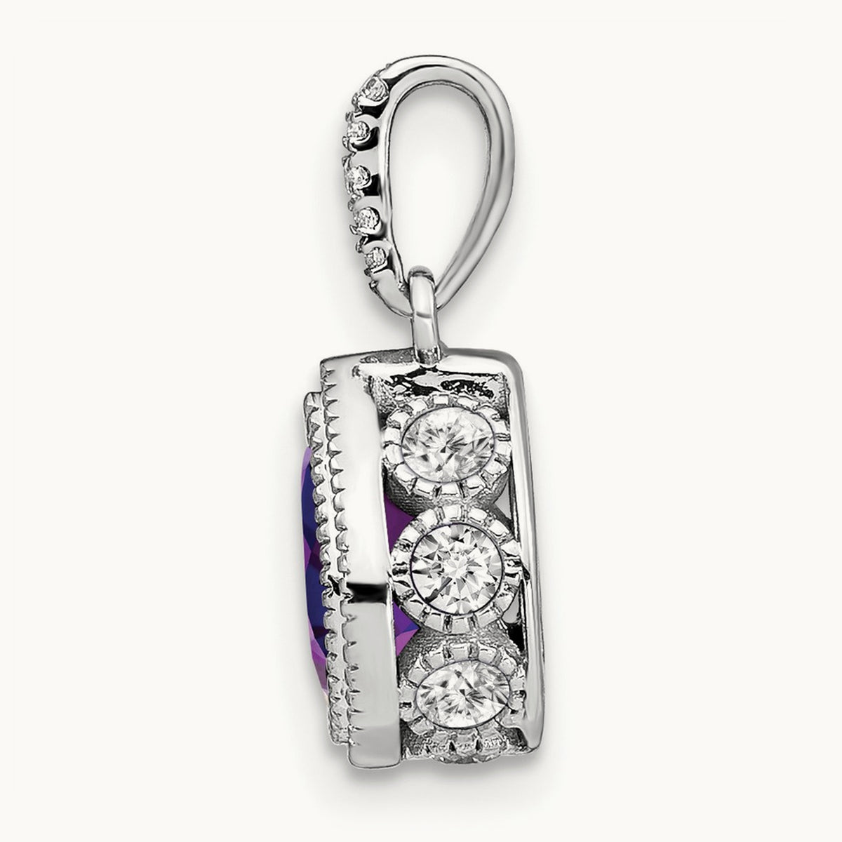 Pear Amethyst and Diamond Pendant — photo set