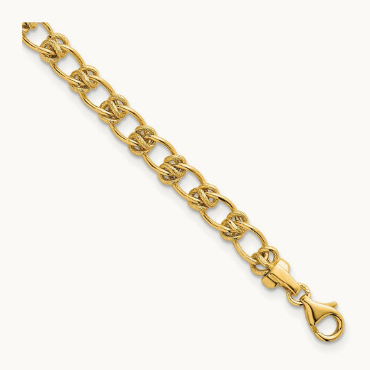 Polished Fancy Link 7.5 Inch Bracelet, 5.0mm, 14K