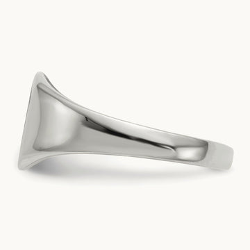8.5x8. Closed Back Signet Ring, 5mm, 14K White Gold