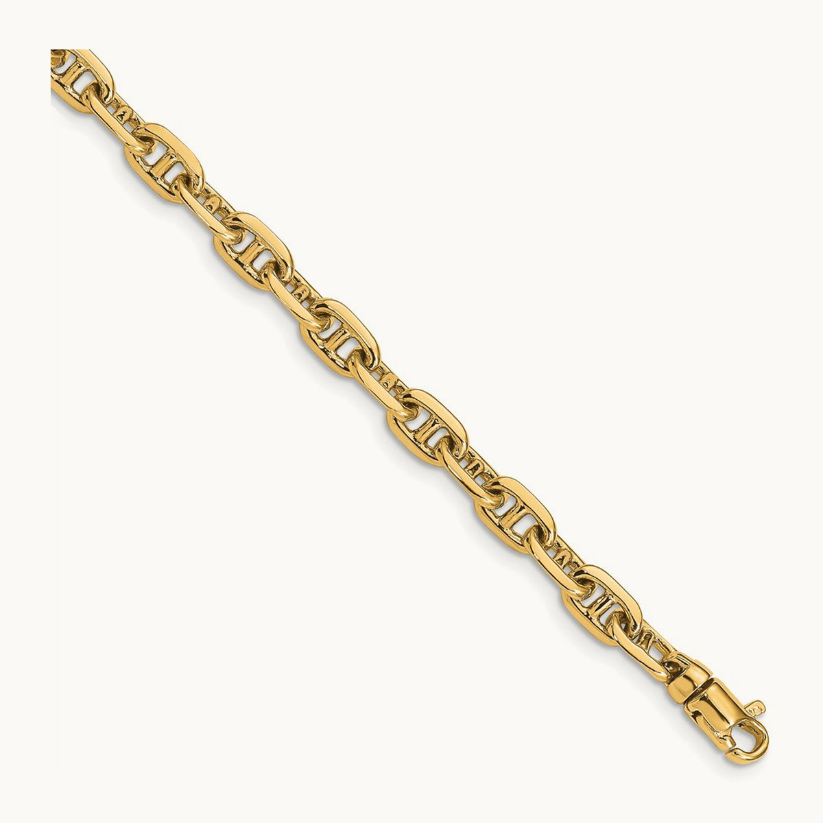 Hand-polished Fancy Link Bracelet — 14K Yellow Gold