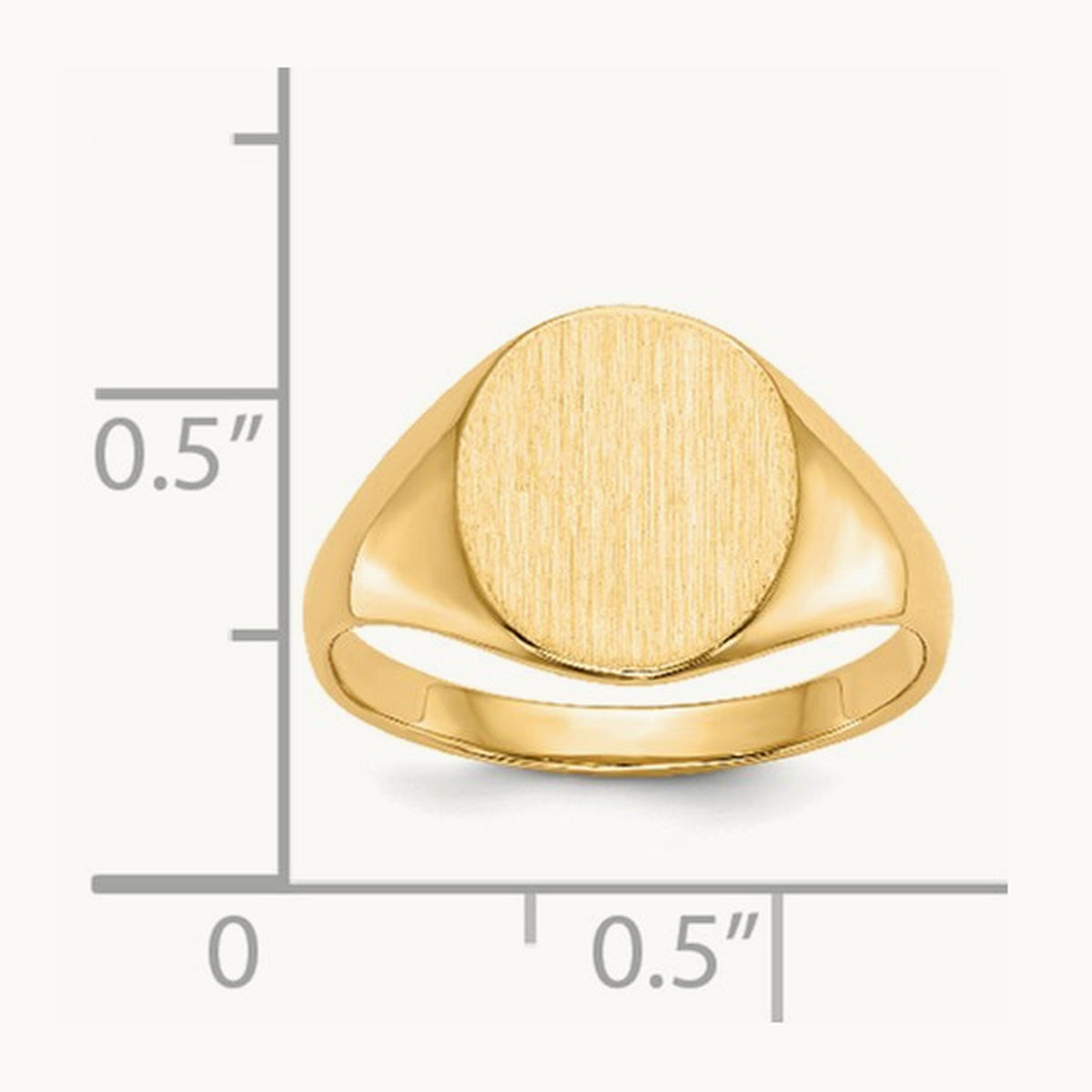 9.5x11. Open Back Signet Ring, 0mm, 14K