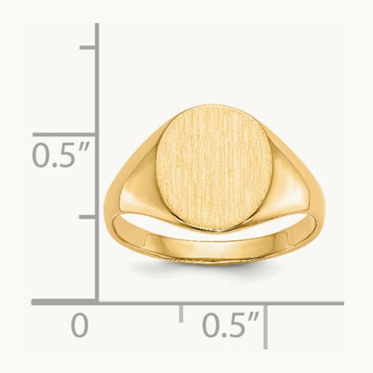 9.5x11. Open Back Signet Ring, 0mm, 14K