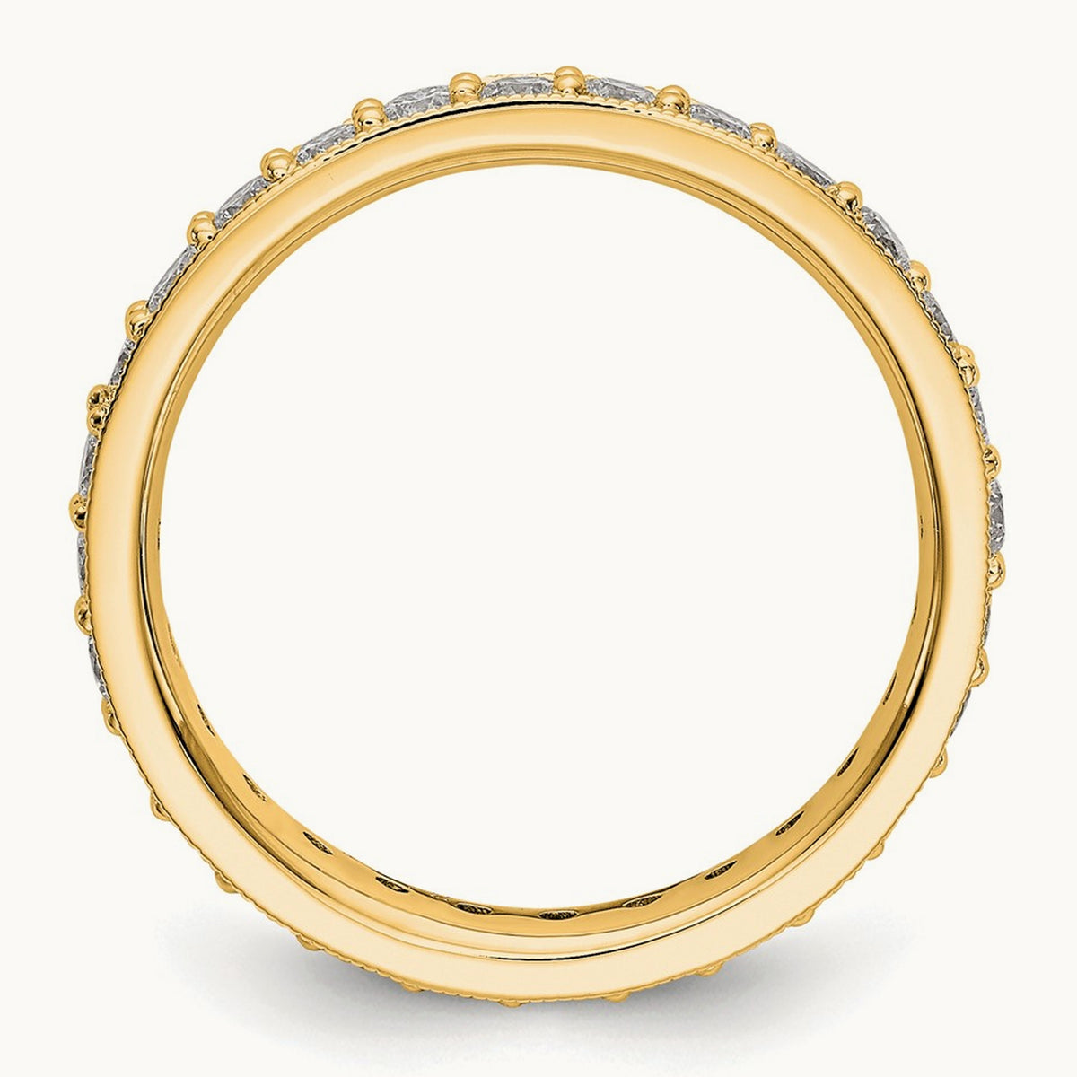 Polished Vintage Diamond Eternity Band, 1.00 ct tw — 14K Yellow Gold