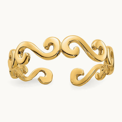 Swirl Toe Ring, 14K