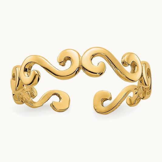 Swirl Toe Ring, 14K