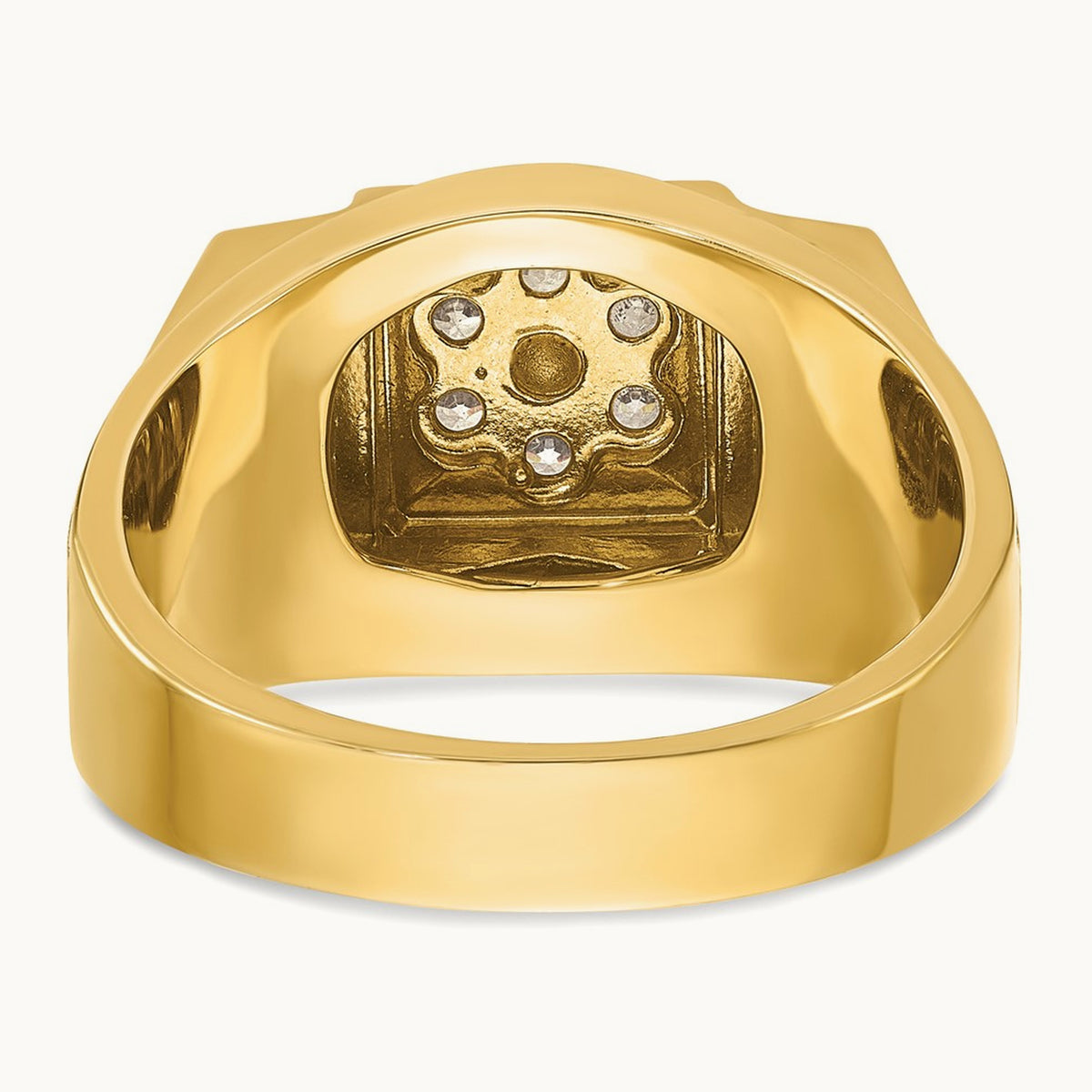 IBGoodman Men's Polished and Satin Diamond Cluster Ring, 14K Two-tone