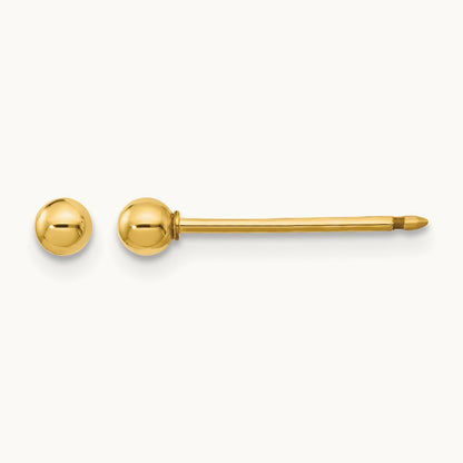 Inverness 14k Polished Ball Long Post Earrings, 3mm