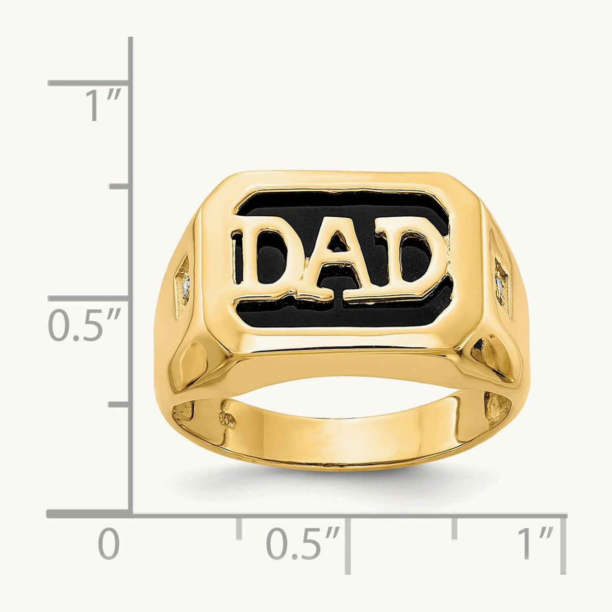 AA Diamond Men's Onyx Dad Ring, 14K