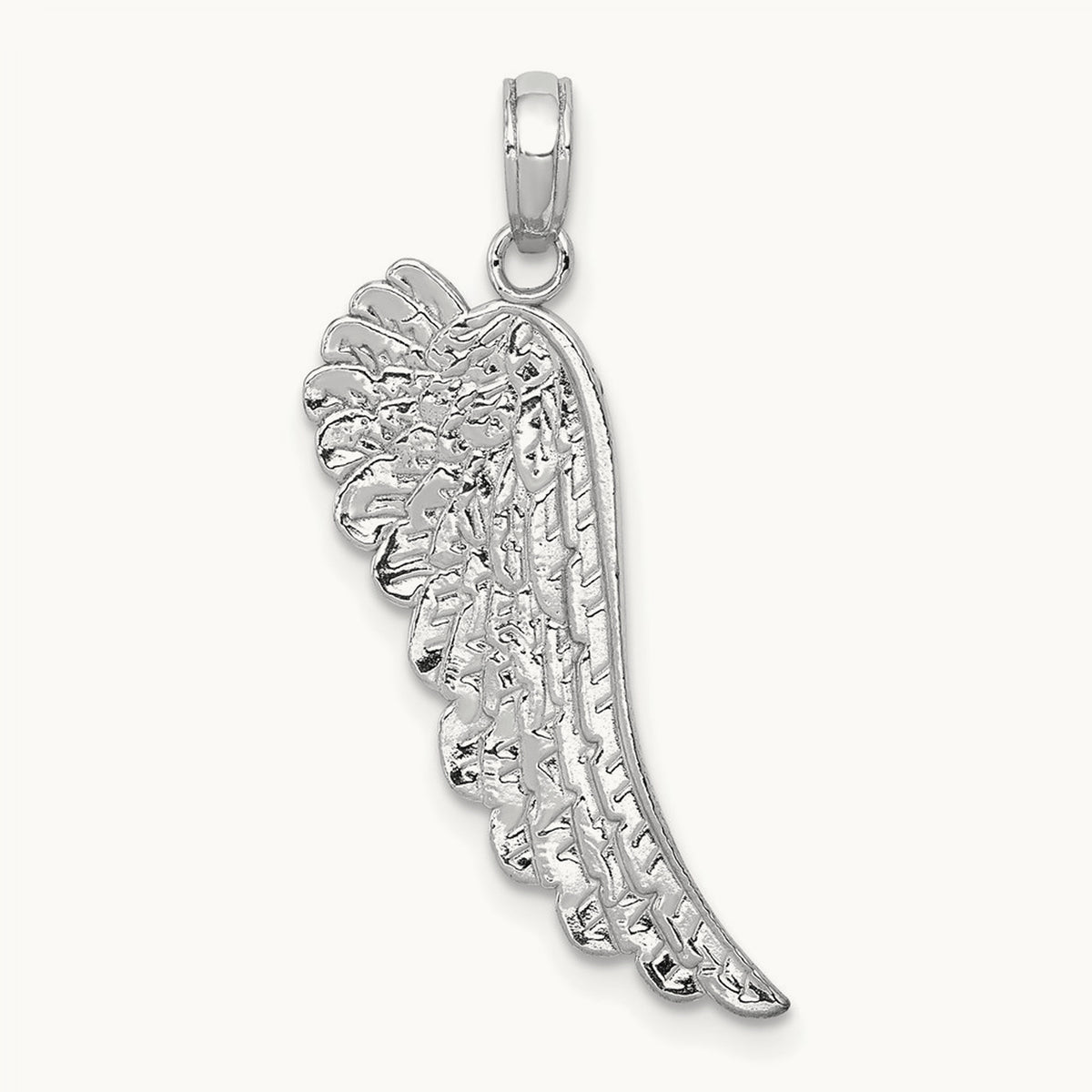 Angel Wing Pendant — 14K White Gold, 31.5mm