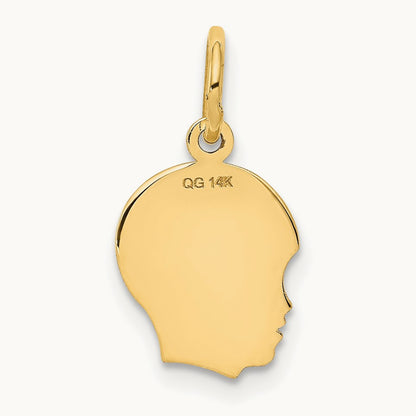.018 Depth Engravable Boy Head Charm — 17mm