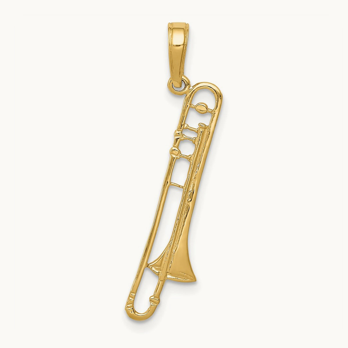 Trombone Pendant, 14K