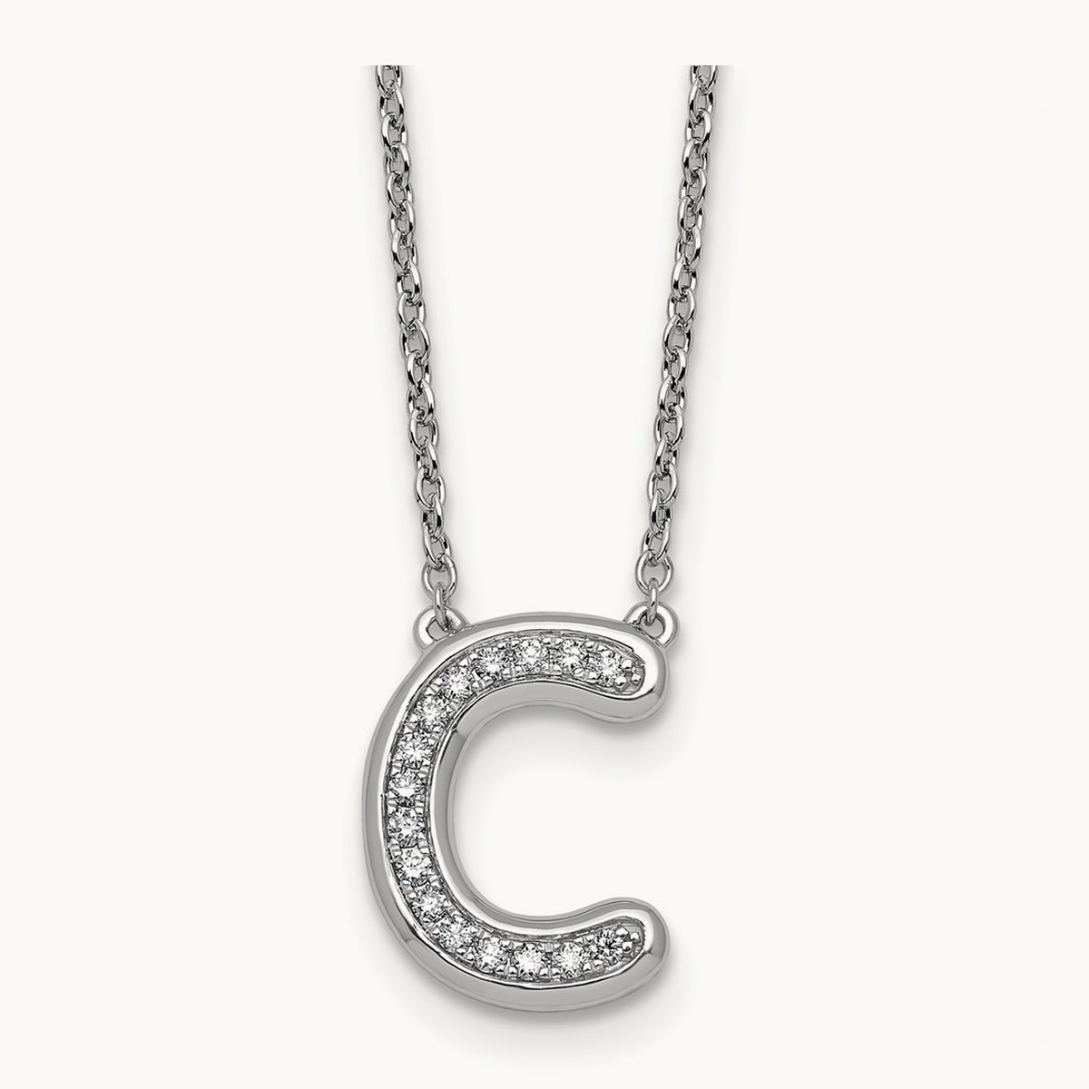 Initial C Necklace, 0.15 ct tw Lab-Grown Diamond