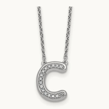 Initial C Necklace, 0.15 ct tw Lab-Grown Diamond