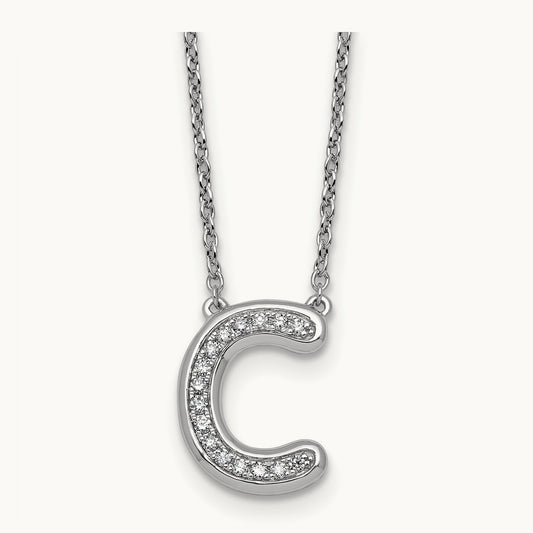 Initial C Necklace, 0.15 ct tw Lab-Grown Diamond