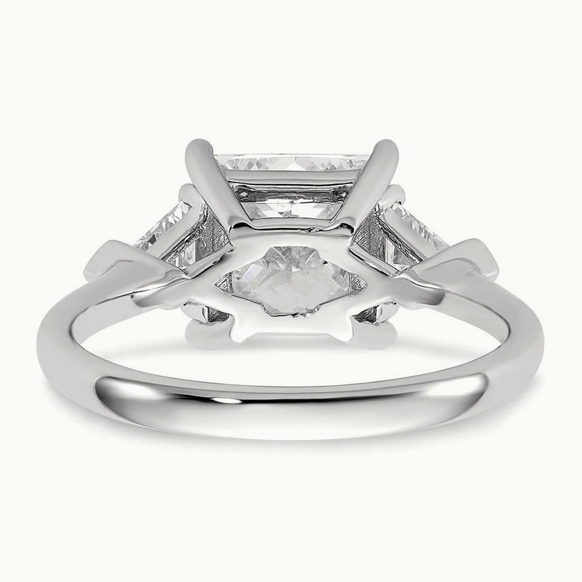 Princess/Trillion Engagement Ring, 1.50-4.00 ct tw Lab-Grown Diamond — 3 1/8 ct, 14K White Gold