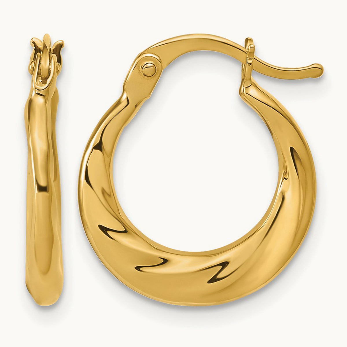 Polished Textured Hoop Earrings — Leslie's — photo set