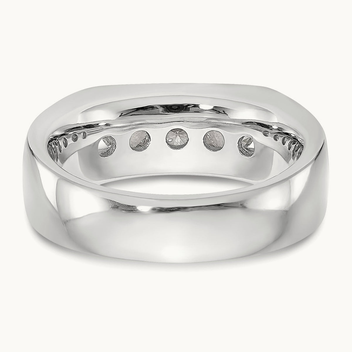 5-Stone Diamond Channel Band, 14K White Gold