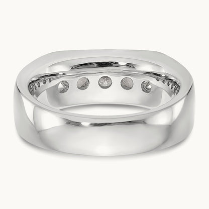 5-Stone Diamond Channel Band, 14K White Gold