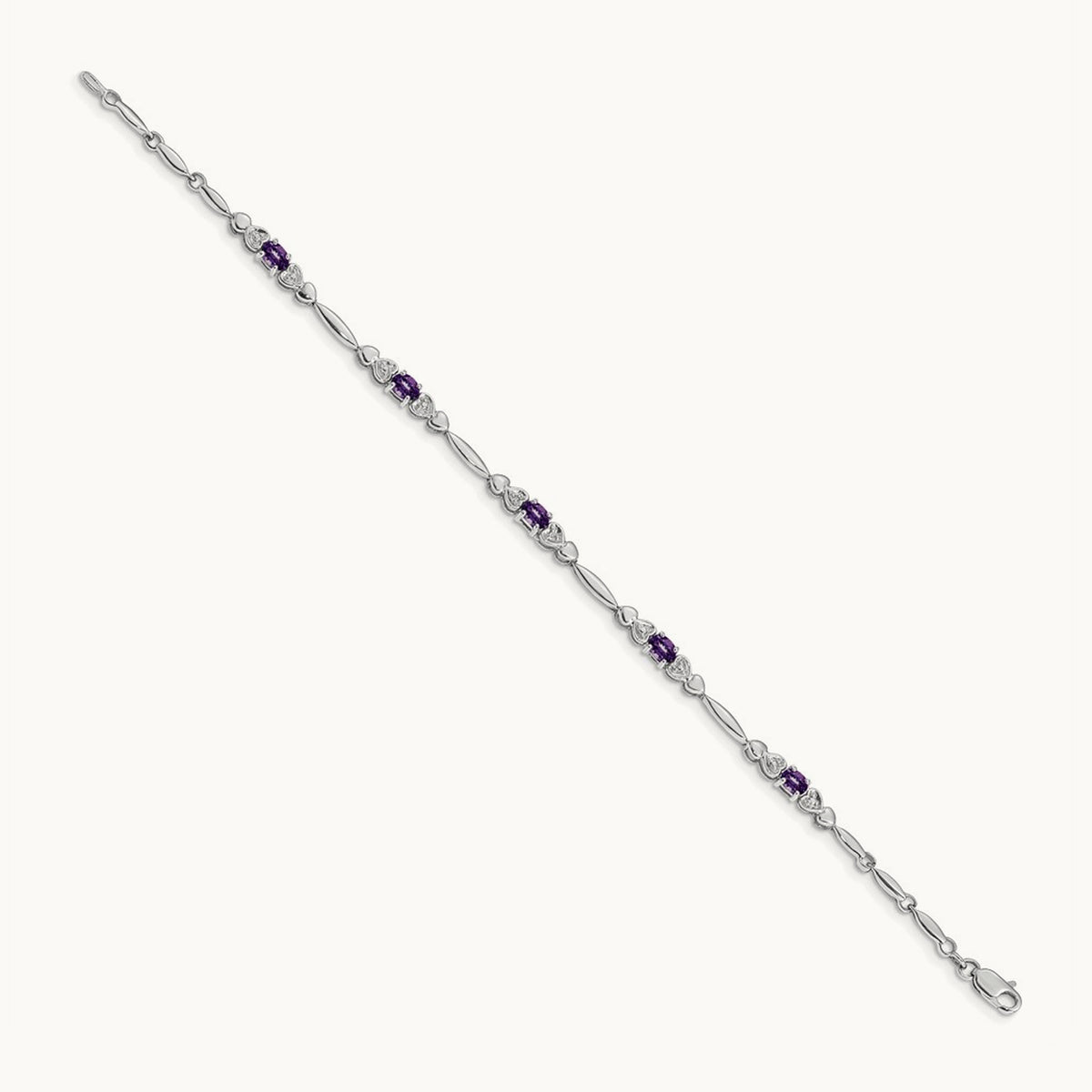 Diamond and Amethyst Bracelet — 14K White Gold