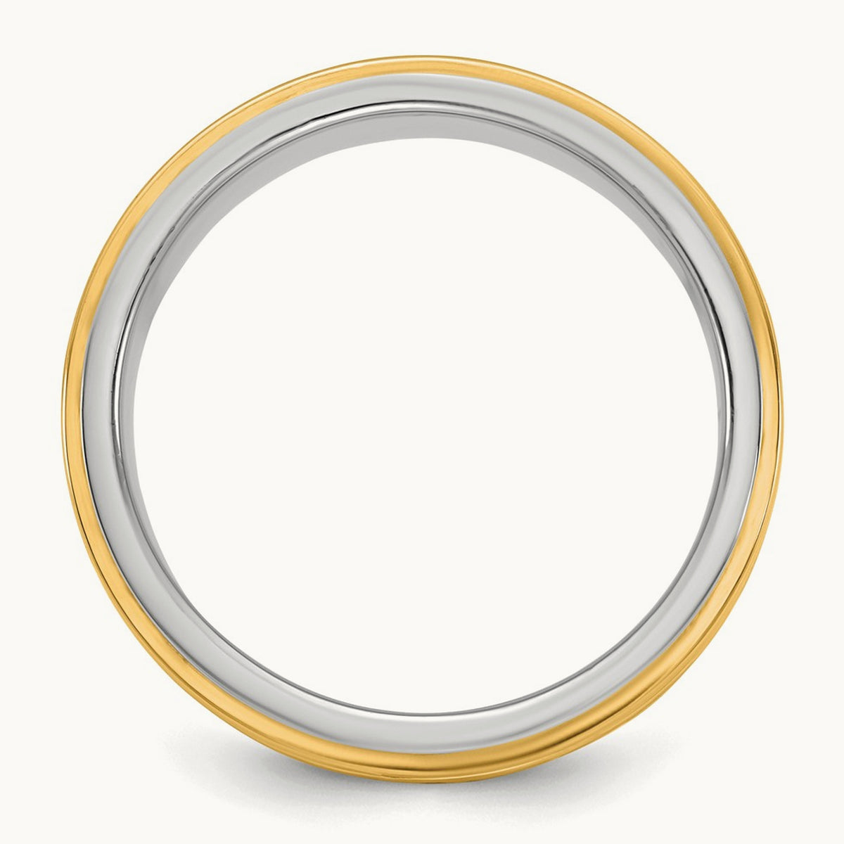W/Y Double Banded Wedding Band, 8mm, 14K Two-tone