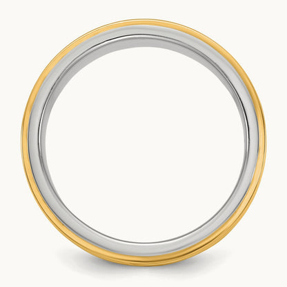 W/Y Double Banded Wedding Band, 8mm, 14K Two-tone
