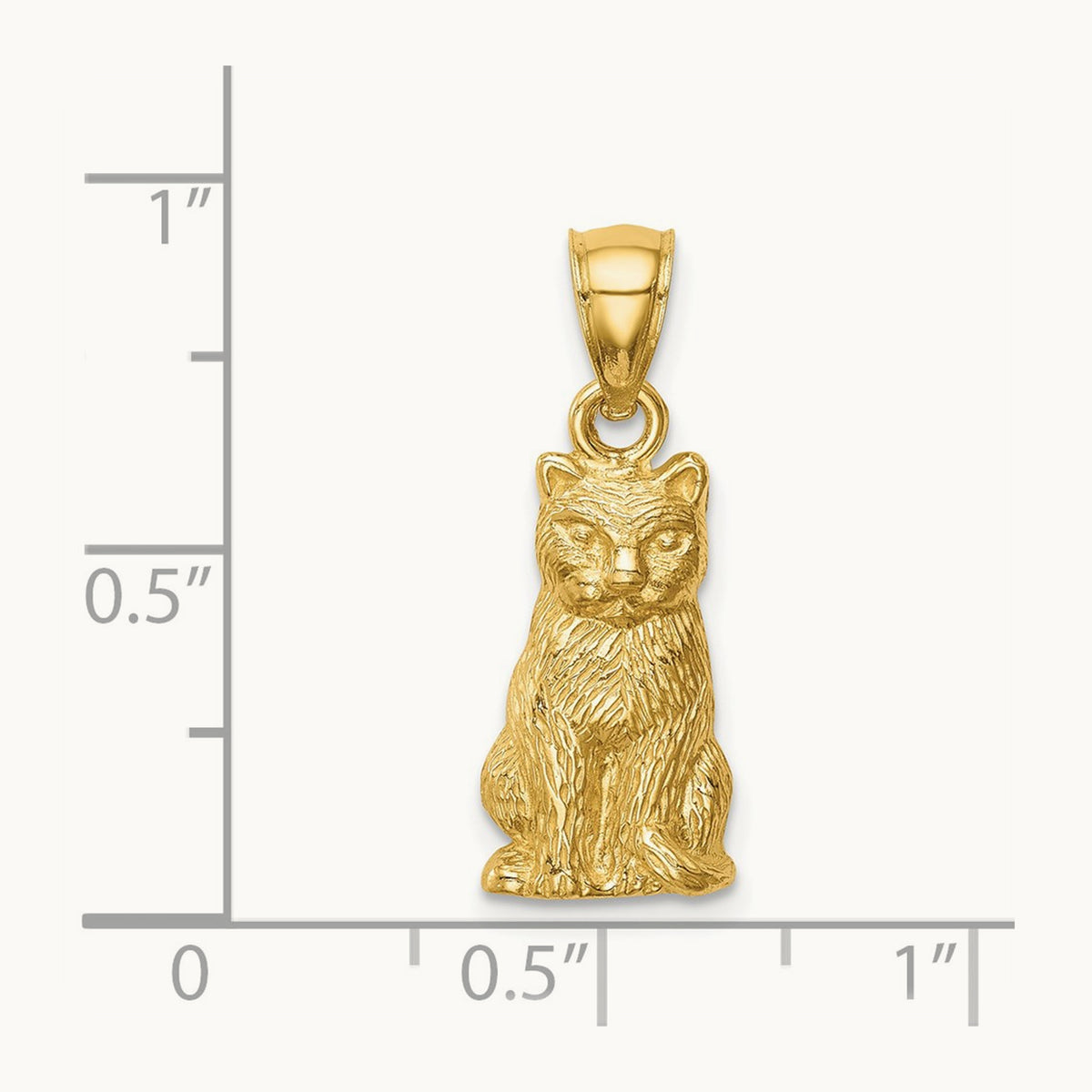 Cat Pendant, 14K